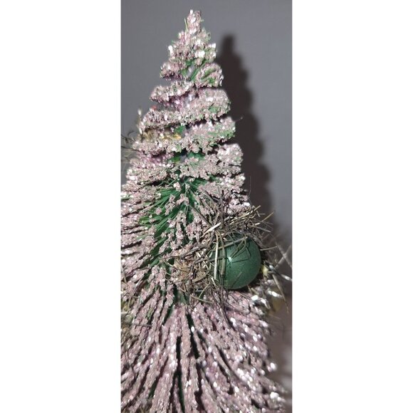 vintage 10 inch pink glitter bottle brush tree mercury ornaments - Picture 11 of 16